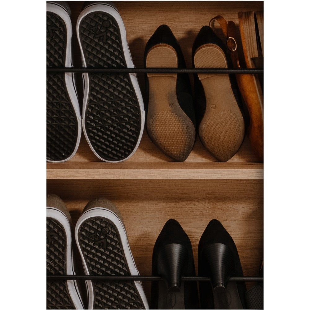 scarpiera satos02a rovere 2 ante e 8 ripiani, ottima soluzione per spazi multifunzionali