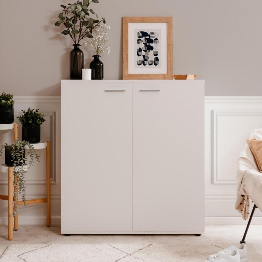 scarpiera satos02a bianca 2 ante e 8 ripiani, ideale per tenere tutto in ordine anche negli spazi piccoli