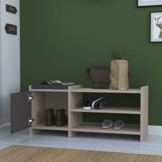 scarpiera sunno light mocha con anta colore antracite, scarpiera salvaspazio con ante battenti o a ribalta