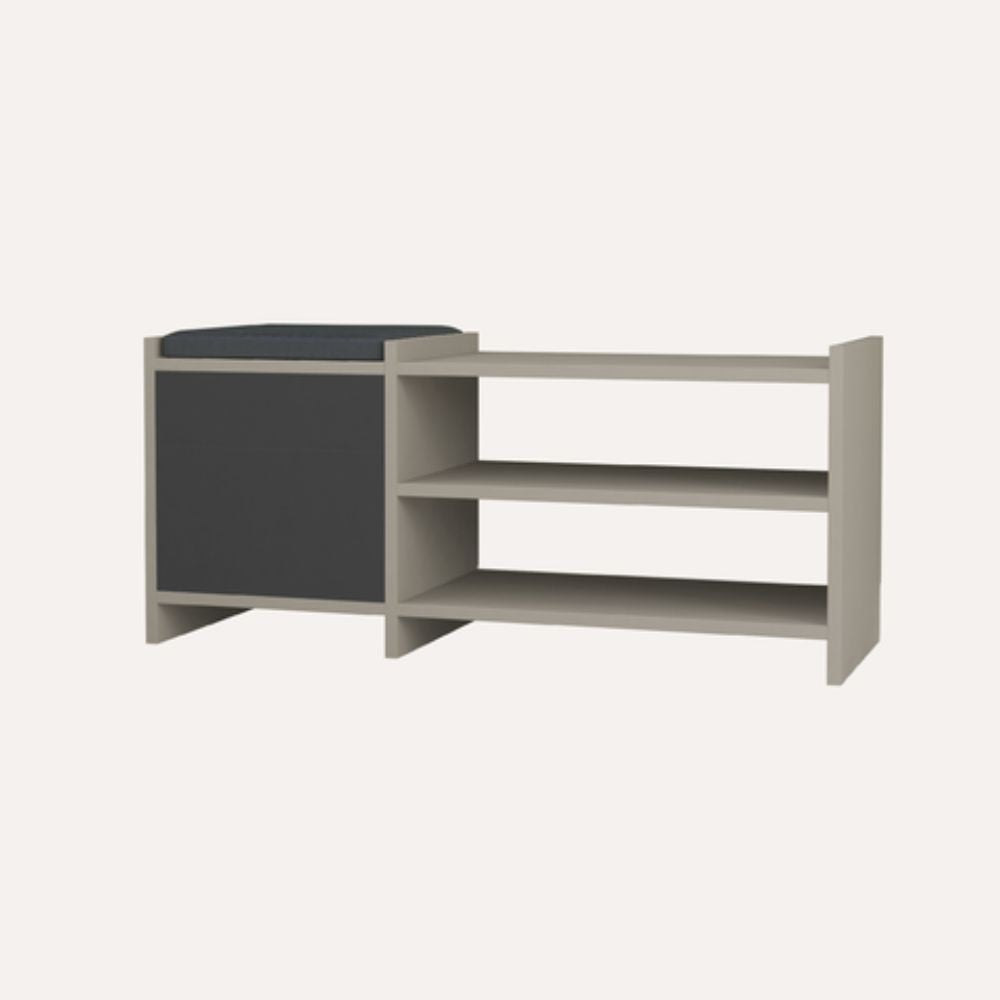 scarpiera sunno light mocha con anta colore antracite, vista ambientata in corridoio o zona servizio