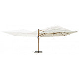 ombrellone a braccio orion in alluminio effetto legno, telo beige 4×4, design elegante e funzionale per spazi outdoor