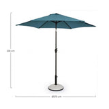 ombrellone rotondo kalife con palo centrale in alluminio e telo blu 2,7m, telo in tessuto impermeabile per protezione solare