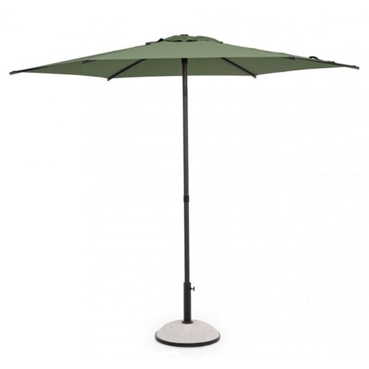 ombrellone da giardino samba con palo centrale in acciaio e telo verde, ombrellone da esterno con struttura in alluminio...