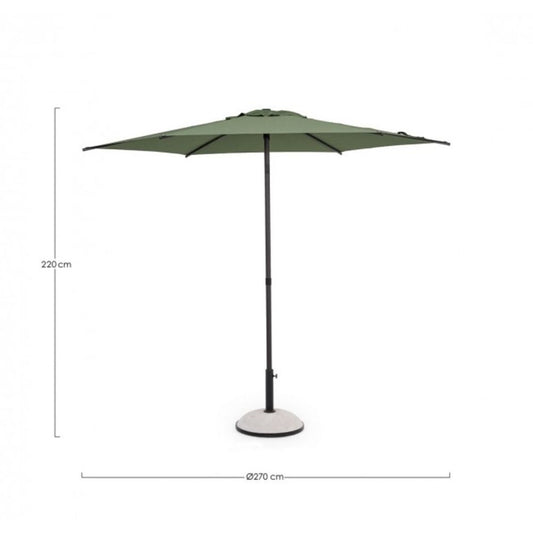 ombrellone da giardino samba con palo centrale in acciaio e telo verde, telo in tessuto impermeabile per protezione solare