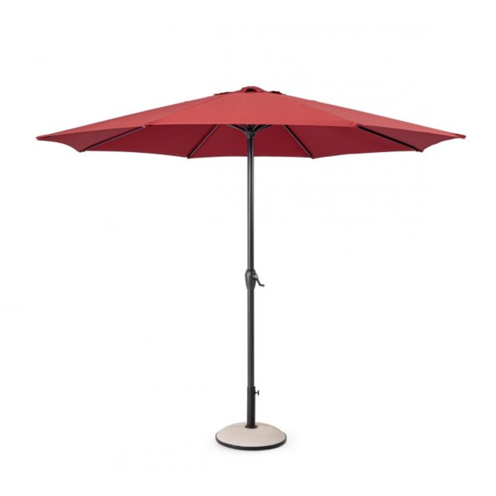 ombrellone rotondo kalife con palo centrale in alluminio e telo rosso 3m, ombrellone da esterno con struttura in alluminio...