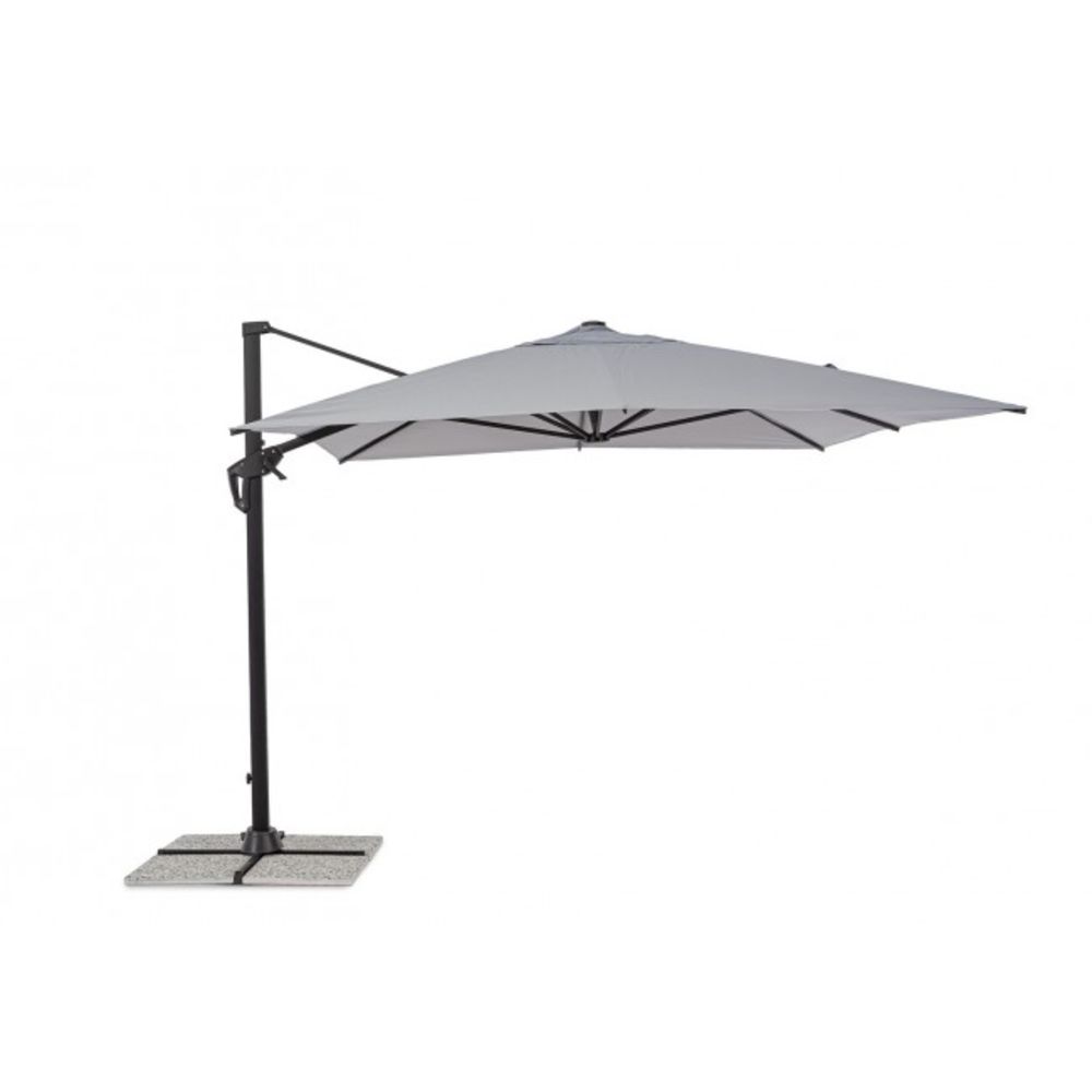 ombrellone a sospensione vega con palo in alluminio e telo grigio 3×3, ideale per creare zone d’ombra in giardino o veranda