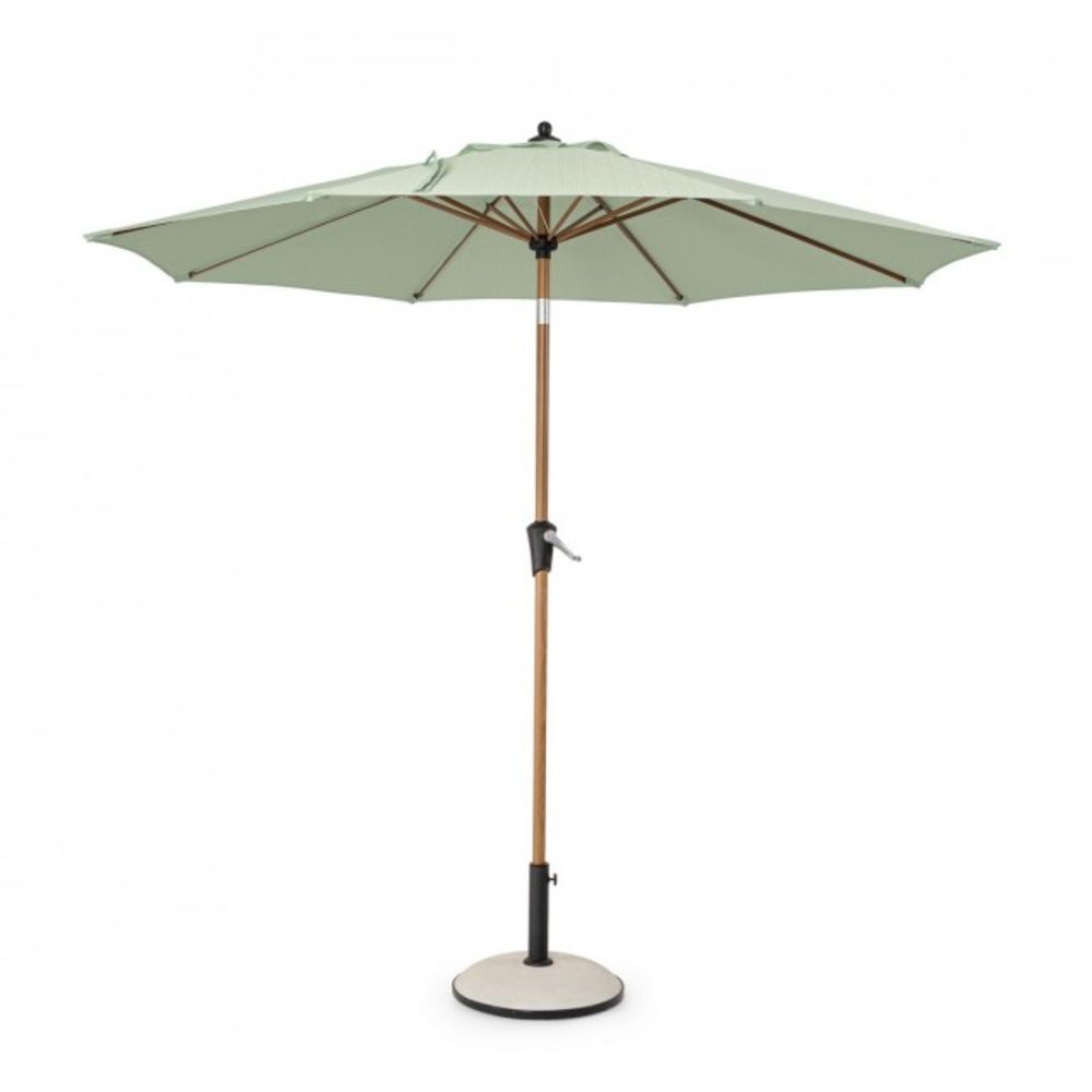 ombrellone rotondo palinuro con palo centrale in acciaio e telo verde, ombrellone da esterno con struttura in alluminio...