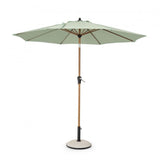 ombrellone rotondo palinuro con palo centrale in acciaio e telo verde, ombrellone da esterno con struttura in alluminio...
