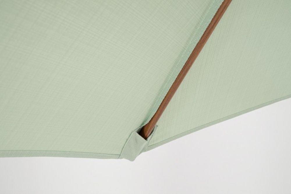 ombrellone rotondo palinuro con palo centrale in acciaio e telo verde, telo in tessuto impermeabile per protezione solare