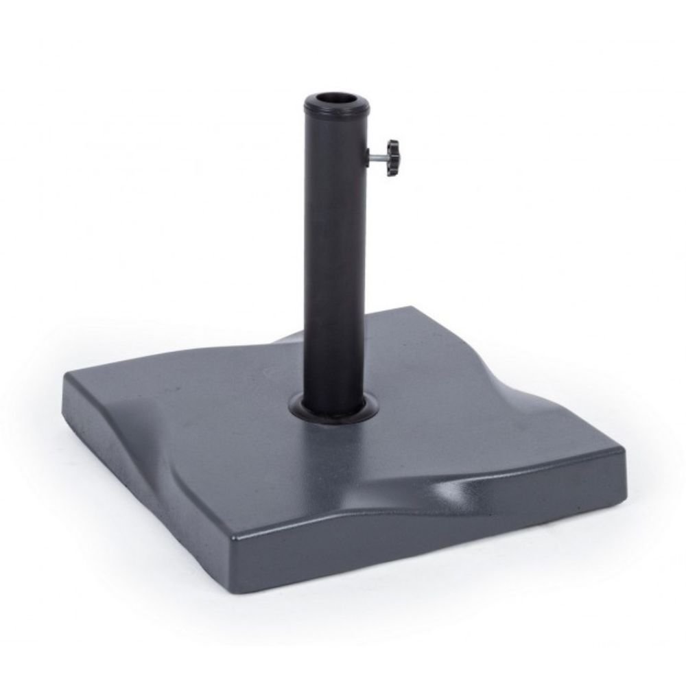 Base quadrata per ombrellone, in cemento e acciaio e plastica antracite