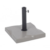 Base quadrata per ombrellone, in cemento e acciaio e plastica grigia