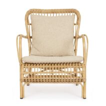 Poltrona FLORISEL effetto rattan con cuscini