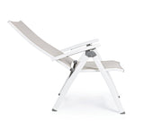 poltrona reclinabile cruise in alluminio bianco, pieghevole, perfetta per rilassarsi all’aperto con stile e comfort