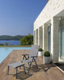 poltrona reclinabile cruise in alluminio antracite, pieghevole, disponibile in vari stili per spazi moderni o rustici