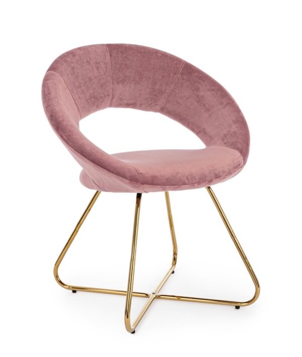 Set di 2 poltroncine VANITY ORO velluto rosa