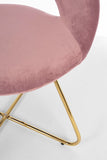 set di 2 poltroncine vanity oro velluto rosa, stile contemporaneo con braccioli comodi e seduta avvolgente