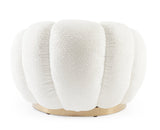 poltrona girevole florel in tessuto effetto bouclé bianco, perfetta per aggiungere comfort ed eleganza all’arredamento