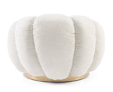 poltrona girevole florel in tessuto effetto bouclé naturale, perfetta per aggiungere comfort ed eleganza all’arredamento