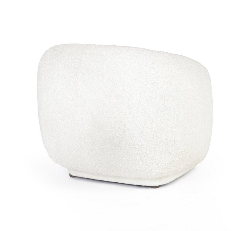 poltrona tecla in tessuto effetto bouclé bianco, perfetta per aggiungere comfort ed eleganza all’arredamento