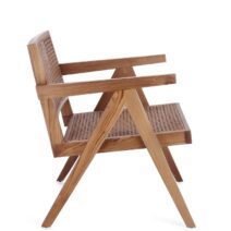 Poltrona lounge GALIA in legno di teak naturale e rattan