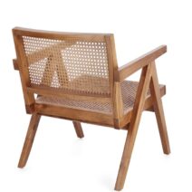 Poltrona lounge GALIA in legno di teak naturale e rattan