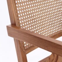 Poltrona lounge GALIA in legno di teak naturale e rattan