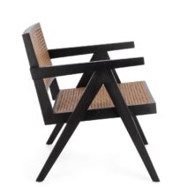 Poltrona lounge GALIA in legno di teak nero e rattan