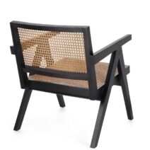 Poltrona lounge GALIA in legno di teak nero e rattan