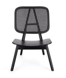 poltrona lounge yves in legno di teak e rattan nero, perfetta per aggiungere comfort ed eleganza all’arredamento