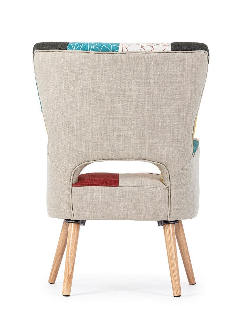 poltrona galatea queen patchwork, dettaglio del rivestimento in tessuto o velluto