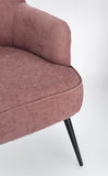 poltrona ernestine in tessuto rosa scuro e gambe in acciaio verniciato nero, ideale per creare un angolo relax in casa