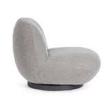 poltrona girevole margot in tessuto effetto bouclé grigio, dettaglio del rivestimento in tessuto o velluto