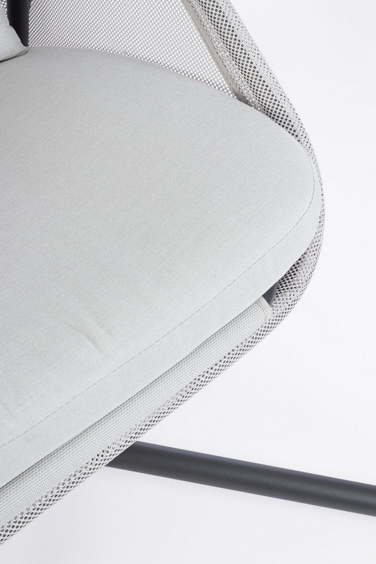 poltrona sospesa algar pieghevole, in acciaio antracite e copertura grigia, ottima combinazione tra estetica e funzionalità