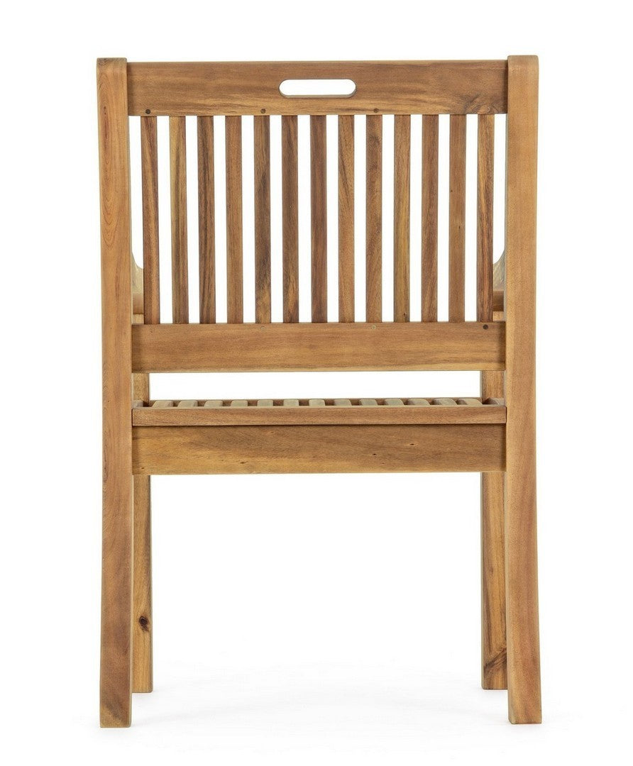 poltrona noemi in legno d’acacia, perfetta per rilassarsi all’aperto con stile e comfort