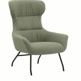 poltrona haiti in tessuto verde e gambe in metallo nero, perfetta per aggiungere comfort ed eleganza all’arredamento