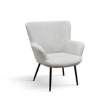 poltrona megeve in tessuto effetto velluto grigio chiaro e gambe in metallo, poltrona imbottita con struttura solida e...