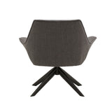 poltrona girevole seaport in tessuto grigio e gambe in metallo nero, perfetta per aggiungere comfort ed eleganza...