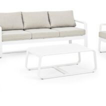 Set di 2 poltrone MERRIGAN in alluminio bianco e tessuto tortora