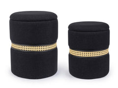 Set di 2 pouf contenitore KARINA nero