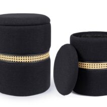 Set di 2 pouf contenitore KARINA nero