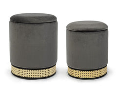 Set di 2 pouf MILENA grigio