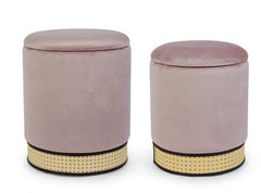 Set di 2 pouf MILENA rosa