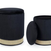 Set di 2 pouf MILENA nero