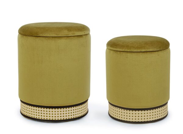 Set di 2 pouf MILENA olive