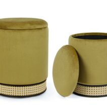 Set di 2 pouf MILENA olive