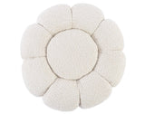 pouf florel in tessuto effetto bouclé naturale, complemento d’arredo ideale per soggiorno o camera