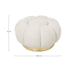 pouf florel in tessuto effetto bouclé naturale, pouf contenitore pratico per riporre oggetti e accessori