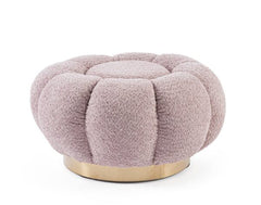 Pouf FLOREL in tessuto effetto bouclé rosa antico