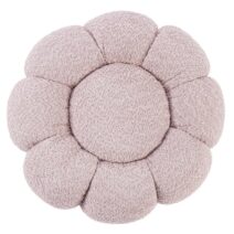 Pouf FLOREL in tessuto effetto bouclé rosa antico