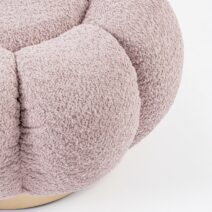 Pouf FLOREL in tessuto effetto bouclé rosa antico